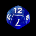 TDSO Light Reactive Sapphire & Blue with White D12 Dice