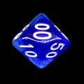 TDSO Light Reactive Sapphire & Blue with White Percentile Dice