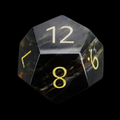 TDSO Gemstone Pietersite & Gold The Tempest Stone D12 Dice