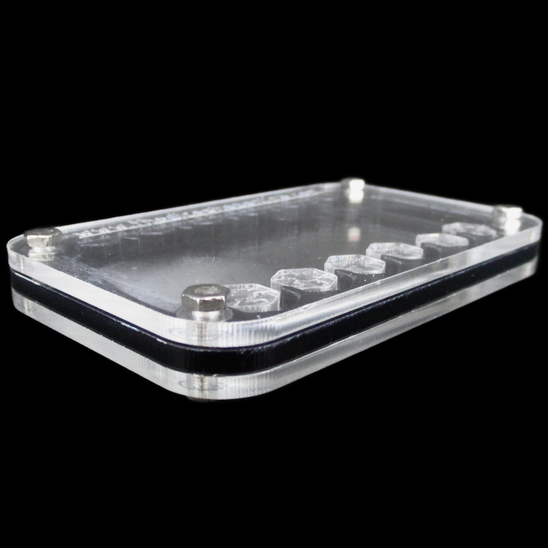 TDSO Pocket Acrylic Dice Card - 6 x D6 Dice - Black