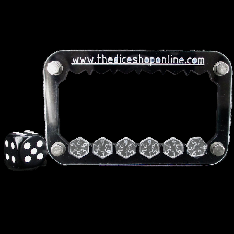 TDSO Pocket Acrylic Dice Card - 6 x D6 Dice - Black