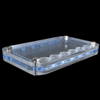 TDSO Pocket Acrylic Dice Card - 6 x D6 Dice - Clear & Light Blue