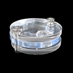 TDSO Pocket Acrylic Dice Coin - D6 Dice - Clear & Light Blue