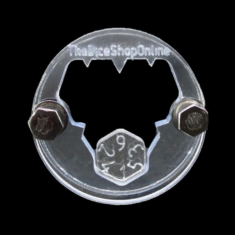TDSO Pocket Acrylic Dice Coin - D6 Dice - Clear & Light Blue