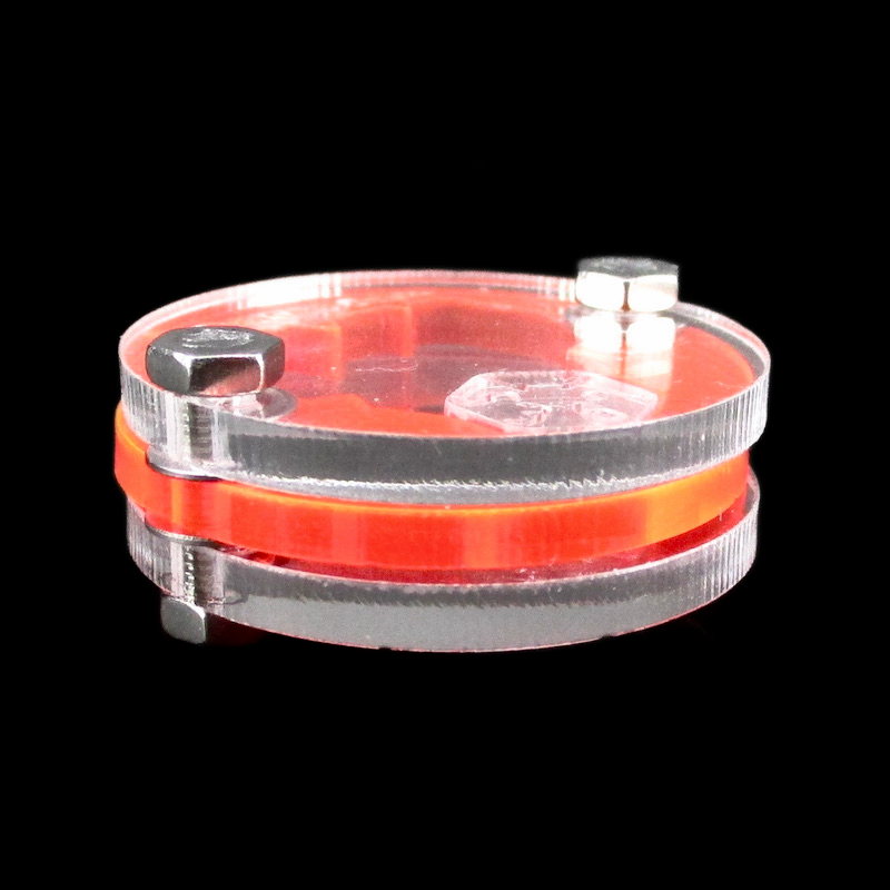 TDSO Pocket Acrylic Dice Coin - D6 Dice - Neon Orange