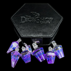 TDSO Potion Bottle Purple & Blue 7 Dice Polyset In Padded Case
