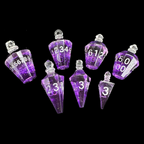 TDSO Potion Bottle Purple & Silver 7 Dice Polyset In Padded Case