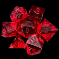 TDSO Precision Sharp Edge Ruby Uninked 7 Dice Polyset