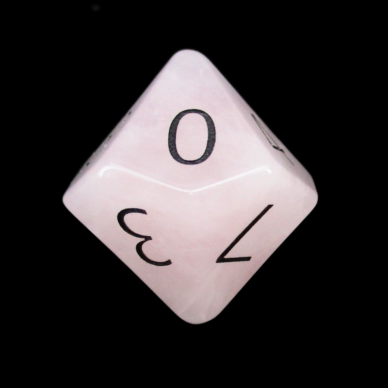 TDSO Gemstone Quartz Rose & Black D10 Dice