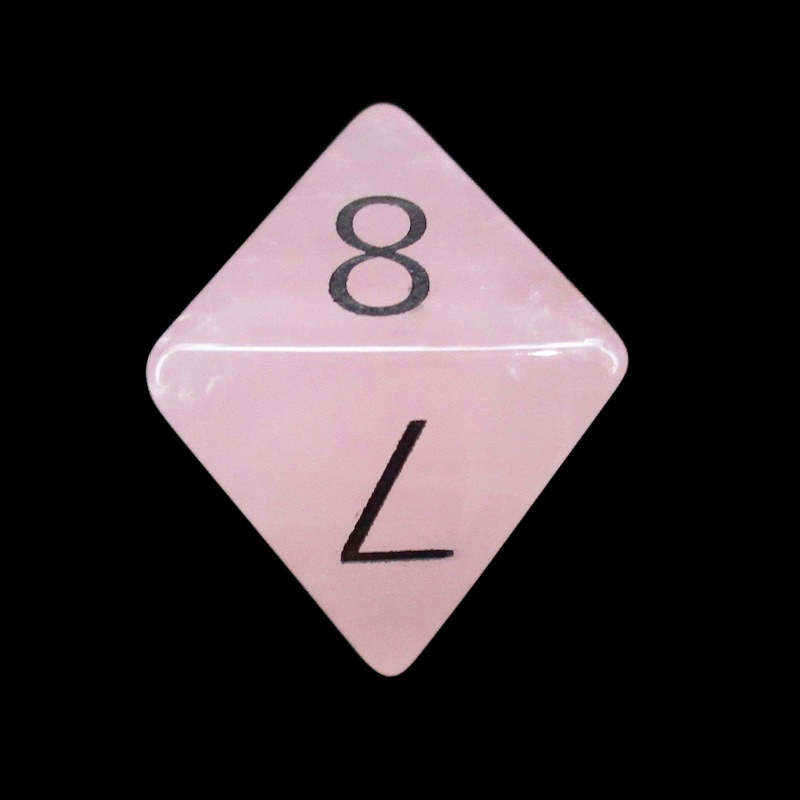 TDSO Gemstone Quartz Rose & Black D8 Dice