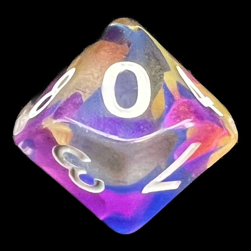 TDSO Ribbon Evil Spell D10 Dice