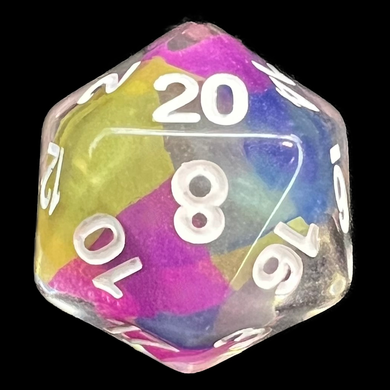 TDSO Ribbon Evil Spell D20 Dice