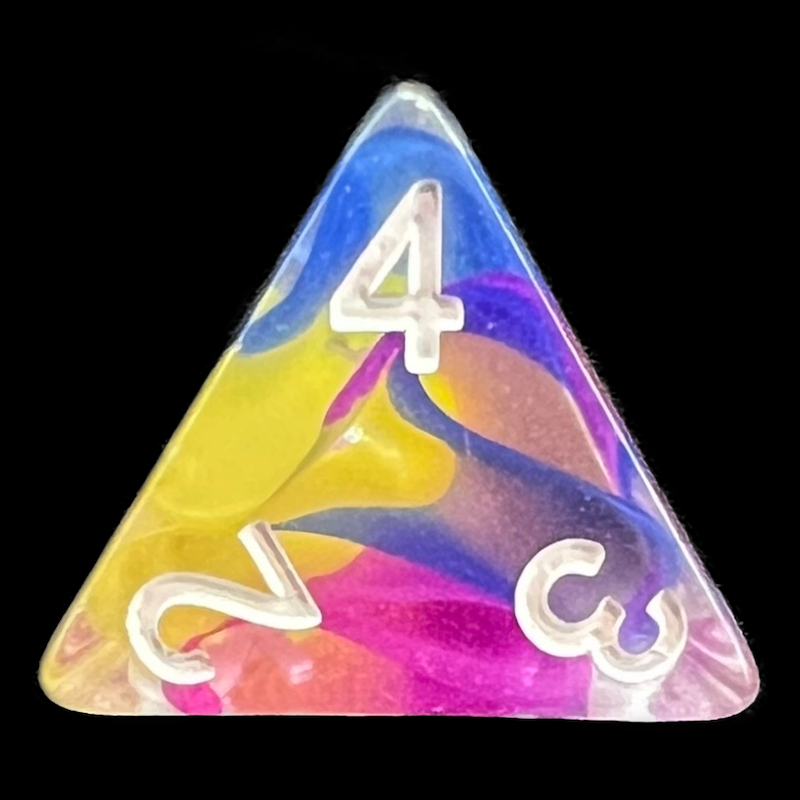 TDSO Ribbon Evil Spell D4 Dice