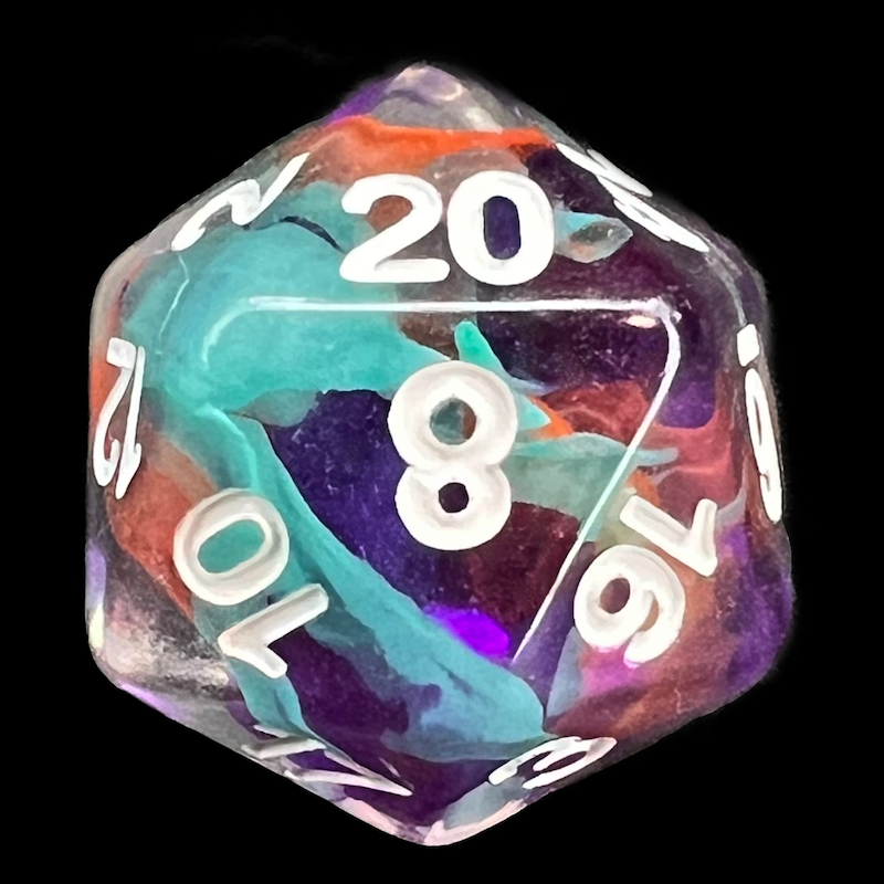 TDSO Ribbon Unknown Land D20 Dice