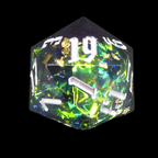 TDSO Sharp Edge Handmade Candy Glitter Blue & Black D20 Dice
