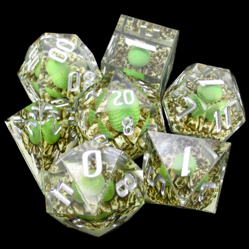 TDSO Sharp Edge Dragon Egg 7 Dice Polyset + Case