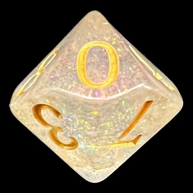 TDSO Shimmer Pink & Gold D10 Dice