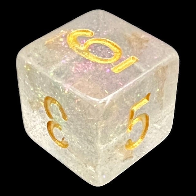 TDSO Shimmer Pink & Gold D6 Dice