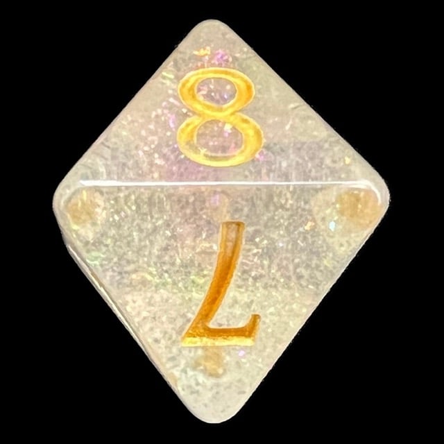 TDSO Shimmer Pink & Gold D8 Dice