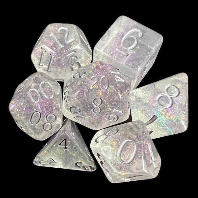 TDSO Shimmer Purple & Silver 7 Dice Polyset