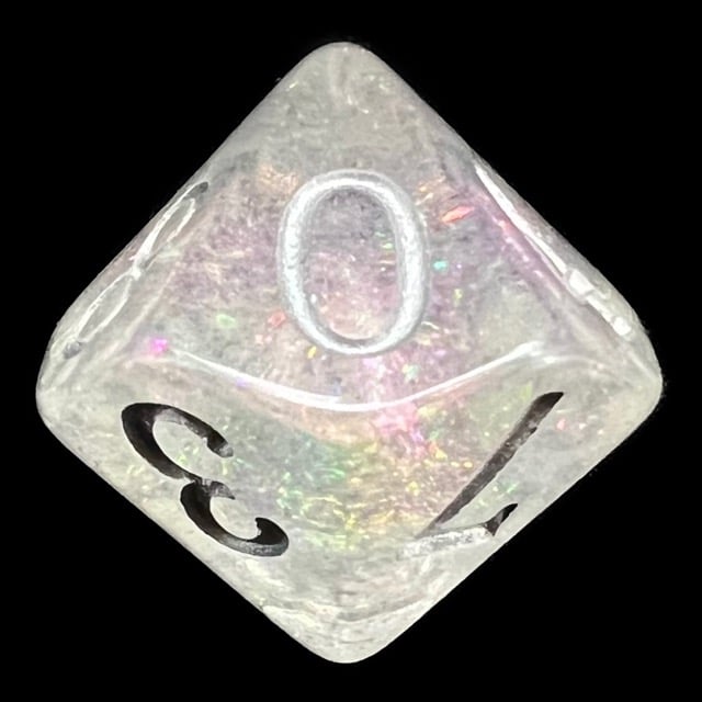 TDSO Shimmer Purple & Silver D10 Dice