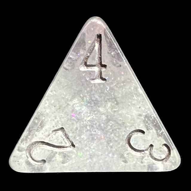 TDSO Shimmer Purple & Silver D4 Dice