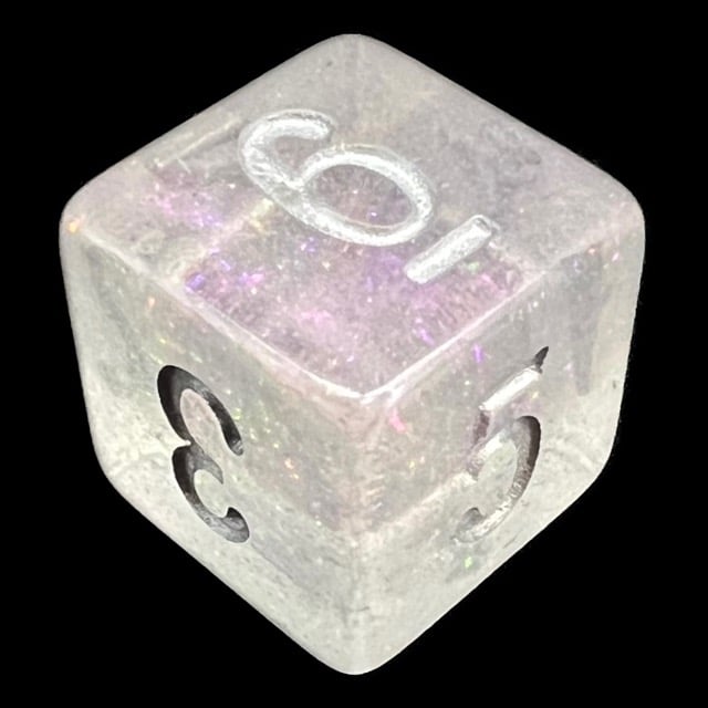 TDSO Shimmer Purple & Silver D6 Dice