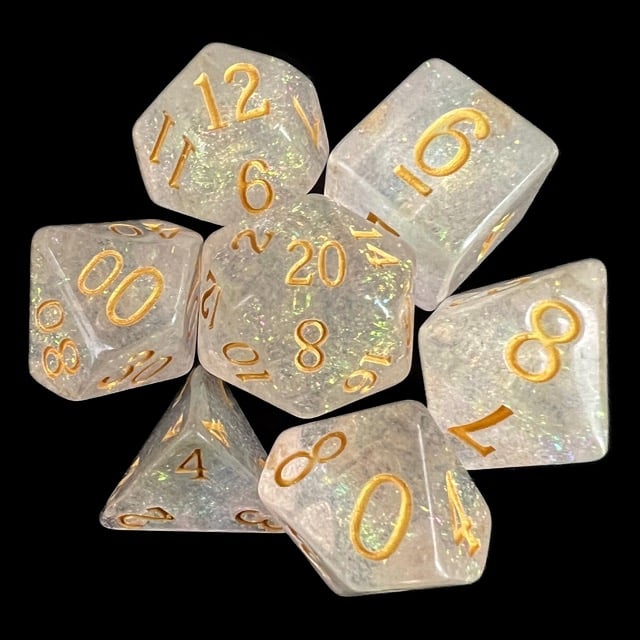 TDSO Shimmer Rose & Gold 7 Dice Polyset