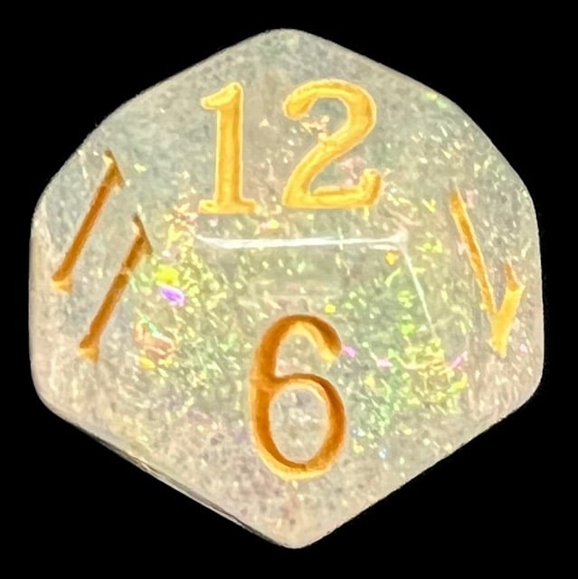 TDSO Shimmer Rose & Gold D12 Dice