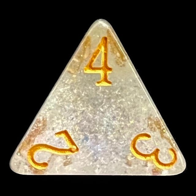 TDSO Shimmer Rose & Gold D4 Dice