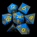 TDSO Silicone Black & Blue with Gold 7 Dice Polyset