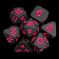 TDSO Silicone Black & Red 7 Dice Polyset