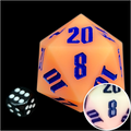 TDSO Silicone Glow In Dark Orange MASSIVE 55mm D20 Dice