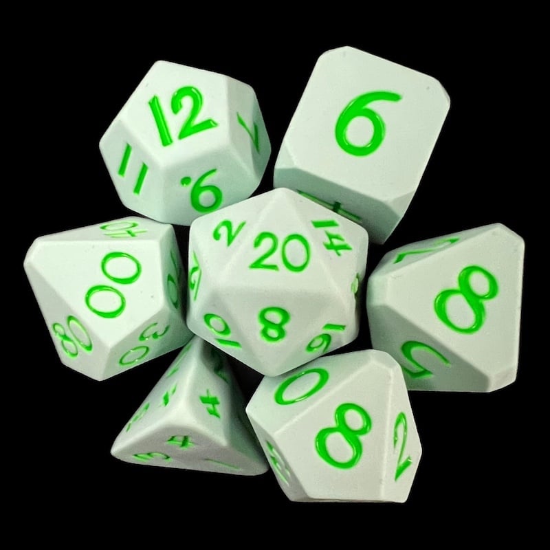 TDSO Silicone Pale Green with Lime 7 Dice Polyset