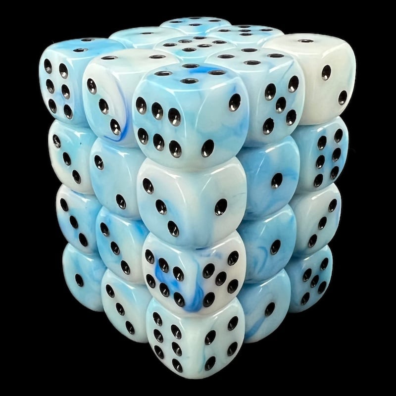 TDSO Silk Blue With Black 36 x D6 Dice Set