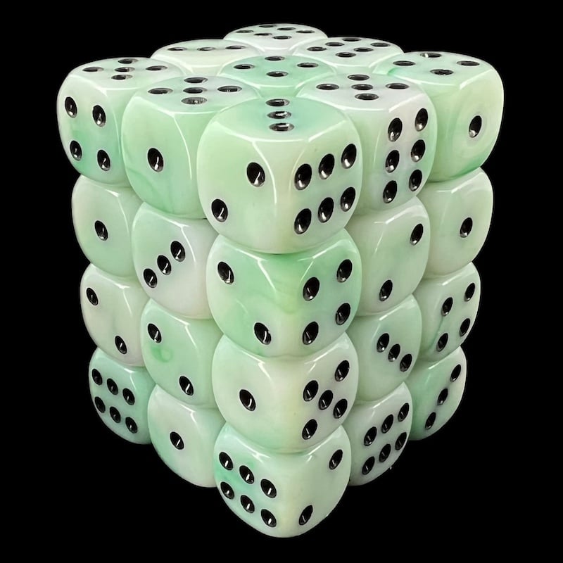 TDSO Silk Green With Black 36 x D6 Dice Set