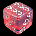 TDSO Eldritch Skull Blue Clear & Red D6 Spot Dice