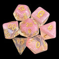 TDSO Snow Globe Glitter Cherry Blossom Pink 7 Dice Polyset