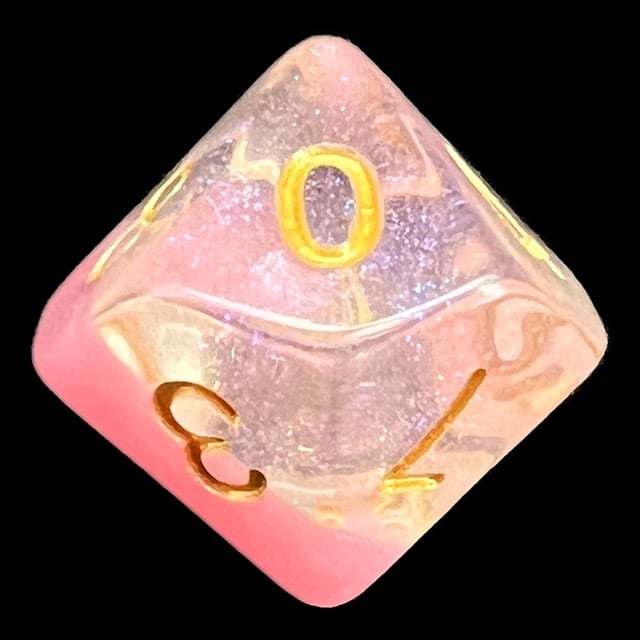 TDSO Snow Globe Glitter Cherry Blossom Pink D10 Dice