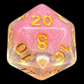 TDSO Snow Globe Glitter Cherry Blossom Pink D20 Dice