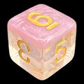 TDSO Snow Globe Glitter Cherry Blossom Pink D6 Dice