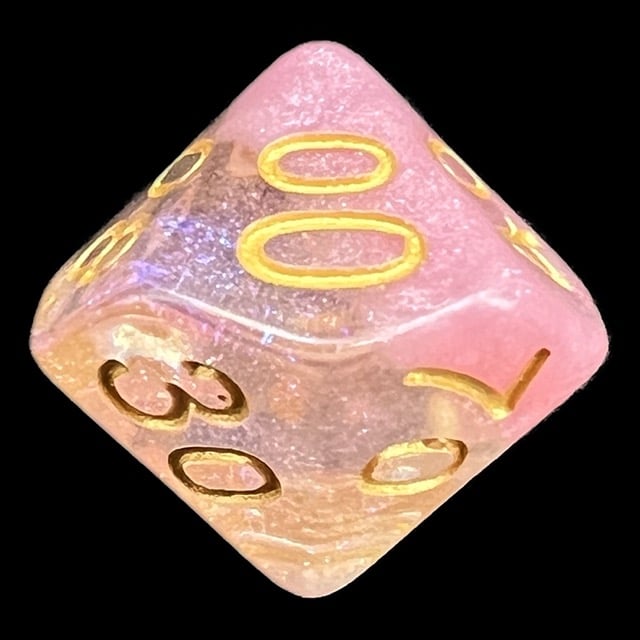 TDSO Snow Globe Glitter Cherry Blossom Pink Percentile Dice