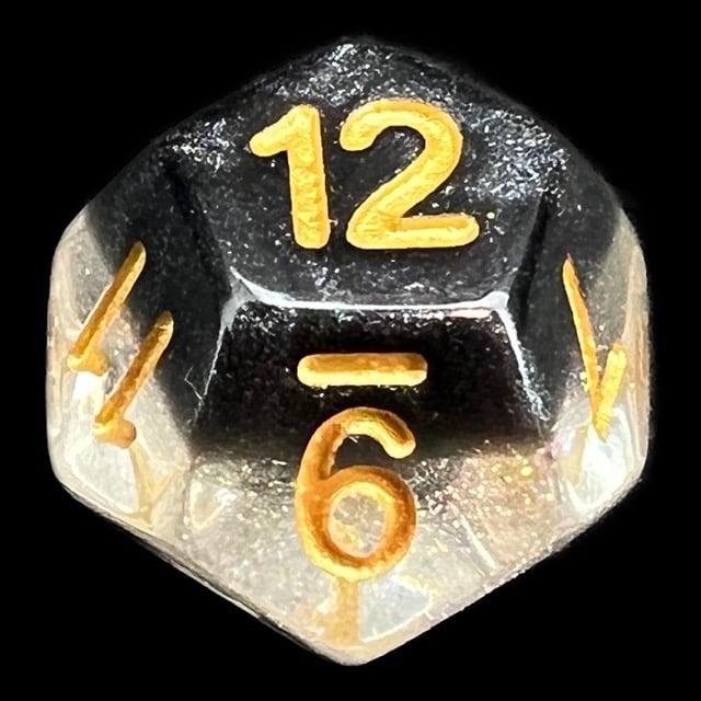 TDSO Snow Globe Glitter Crystal Ice D12 Dice