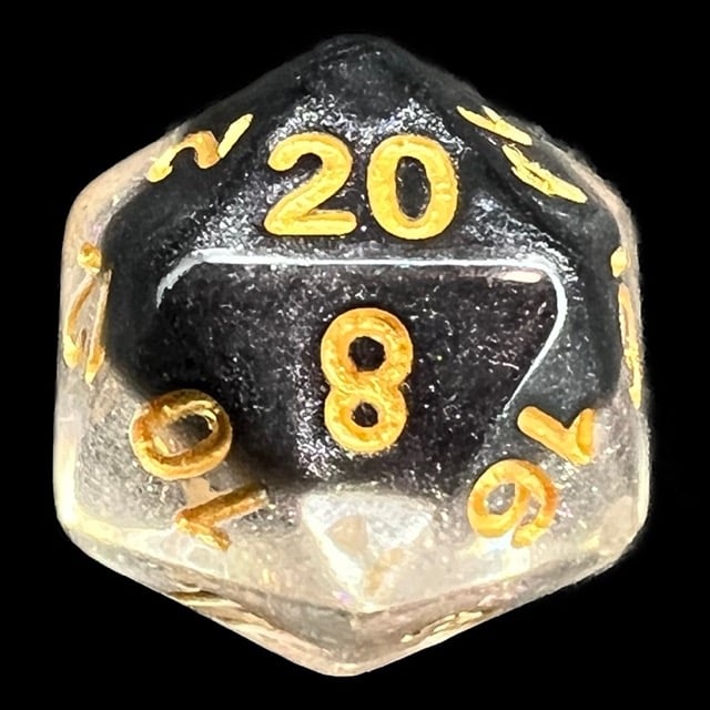 TDSO Snow Globe Glitter Crystal Ice D20 Dice