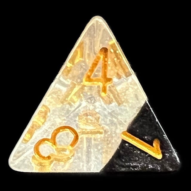TDSO Snow Globe Glitter Crystal Ice D4 Dice