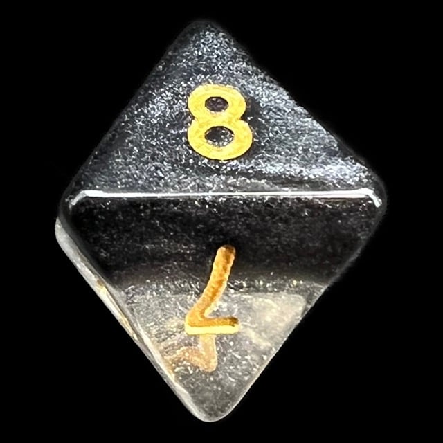 TDSO Snow Globe Glitter Crystal Ice D8 Dice