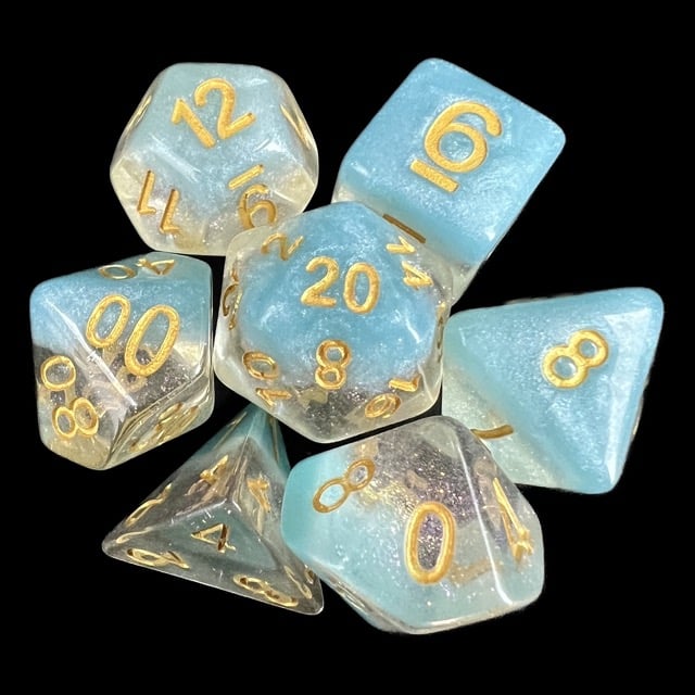 TDSO Snow Globe Glitter Snowflake 7 Dice Polyset