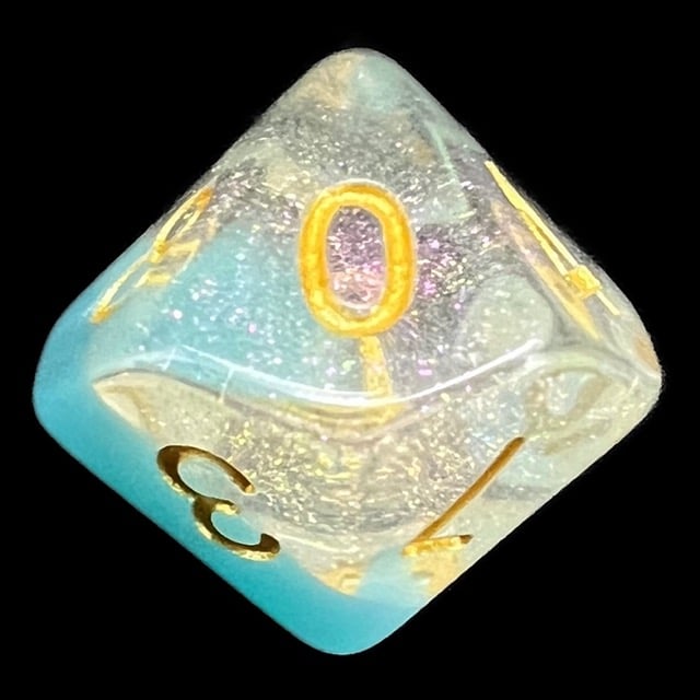 TDSO Snow Globe Glitter Snowflake D10 Dice