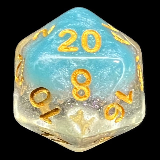 TDSO Snow Globe Glitter Snowflake D20 Dice