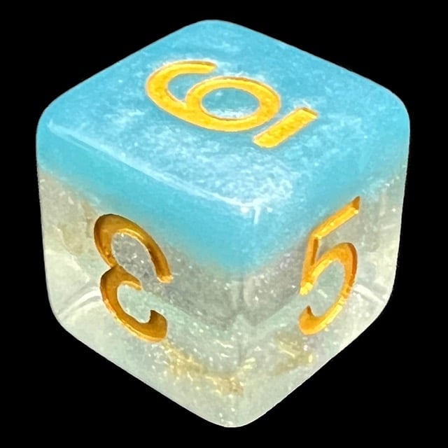 TDSO Snow Globe Glitter Snowflake D6 Dice